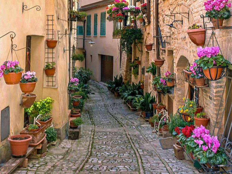 Straat in Umbrie - Italie