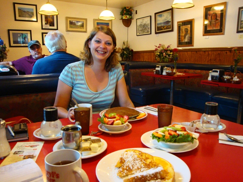 Eten in een diner in Amerika