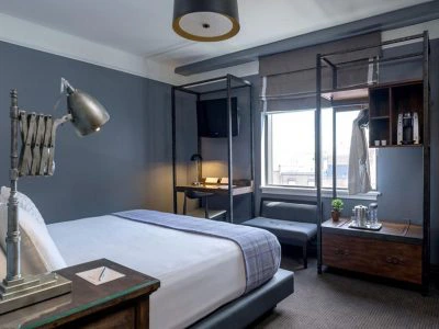 Slaapkamer in hotel in Boston