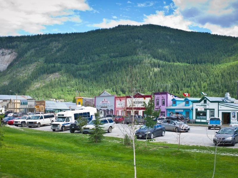 Dawson city street Amerika reis