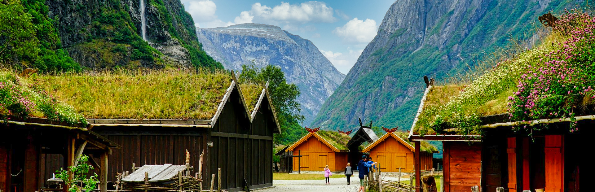 Vikingen dorp in Noorwegen