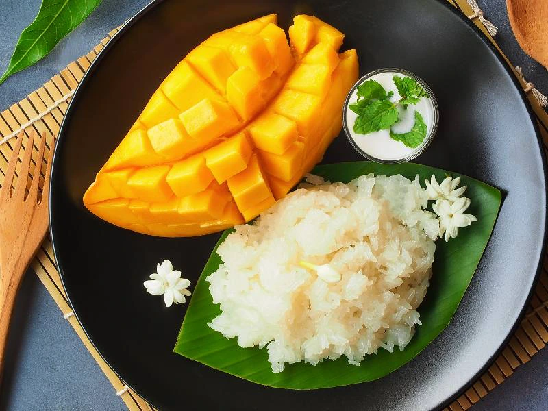 Bangkok met kinderen mango sticky rice