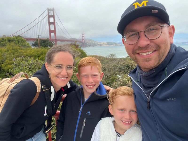 san francisco golden gate bridge familie selfie