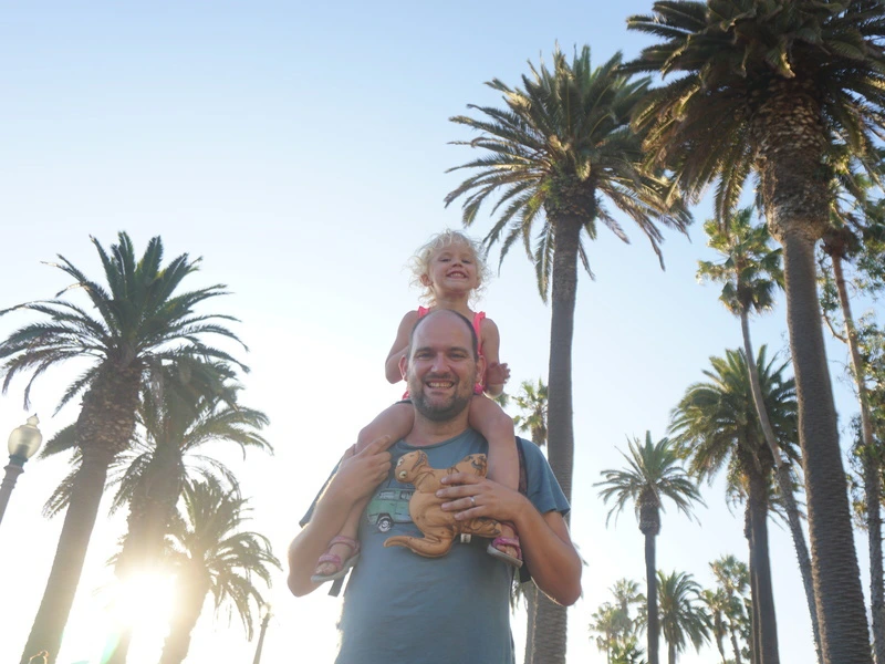 los angeles gezin palmbomen