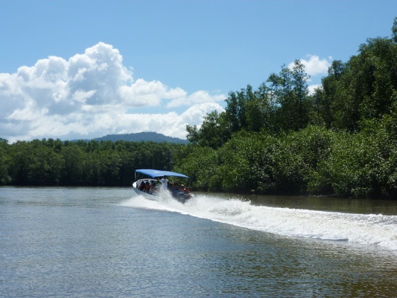 Boottocht over de rivier naar Sierpe, Costa Rica