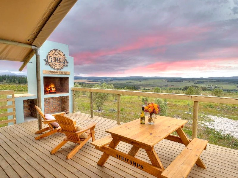 Glampingtent in Hermanus Zuid-Afrika