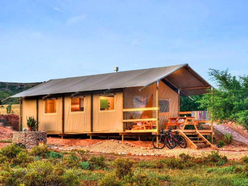 Glampingtent in Oudtshoorn Zuid-Afrika