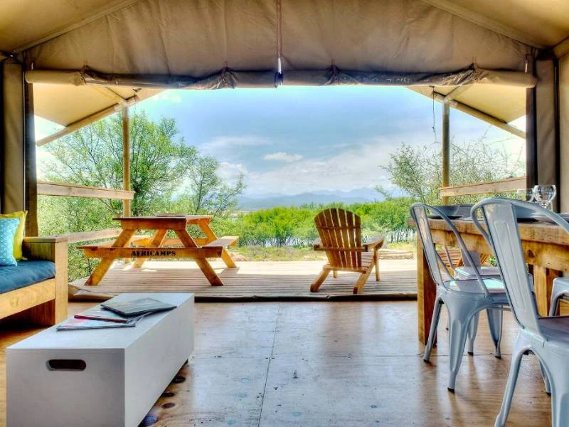 Glampingtent in Oudtshoorn Zuid-Afrika