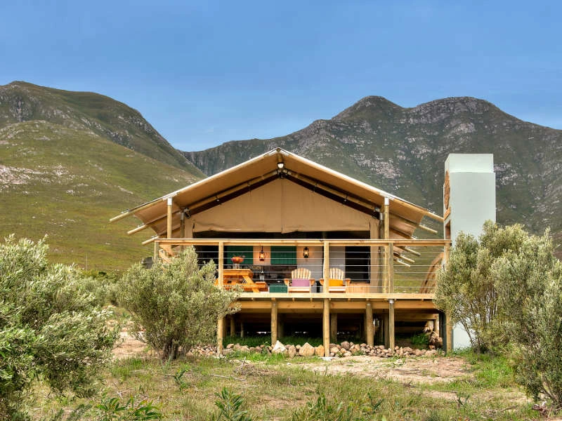 Glampingtent in Hermanus Zuid-Afrika
