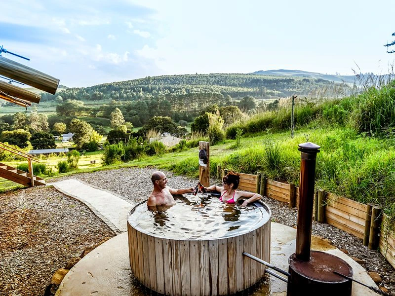 glamping Zuid-Afrika hot tub