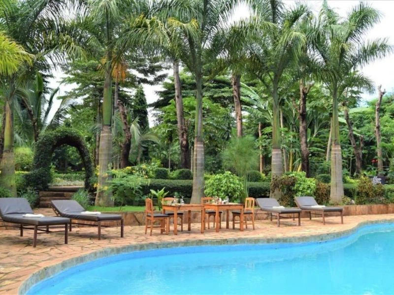 Slaapplek met zwembad bij Moshi