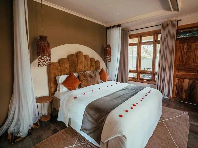 binnenkant hotelkamer in Arusha