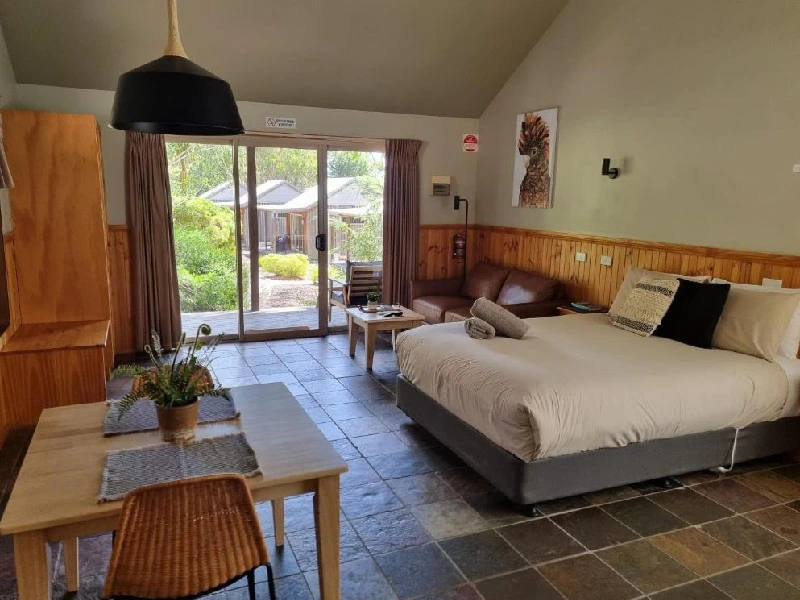 Slaapkamer hotel Halls Gap