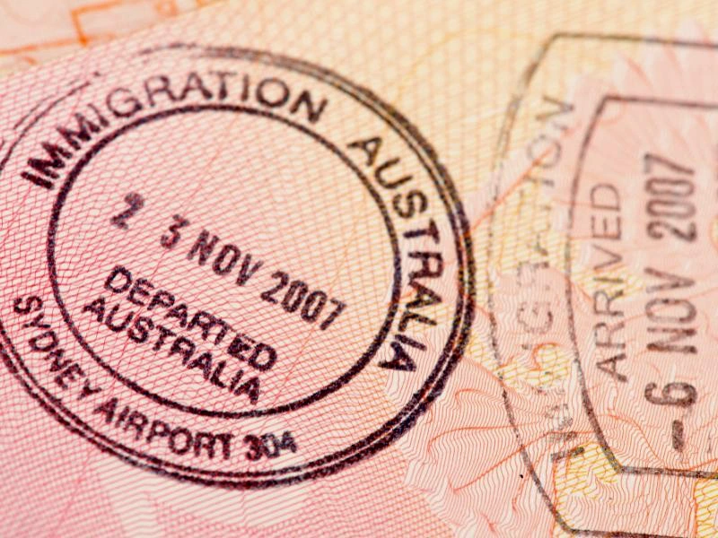 visa stamps Australie