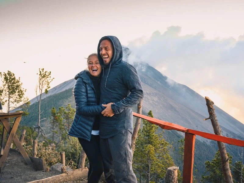 Je slaapplek op de Acatanango vulkaan Guatemala