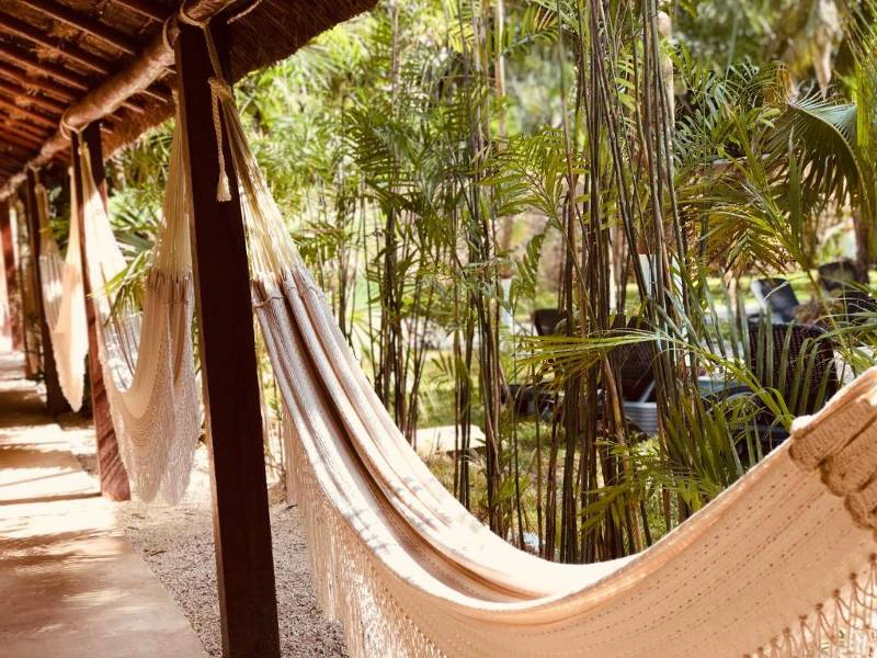 Bacalar hotel in town hangmat