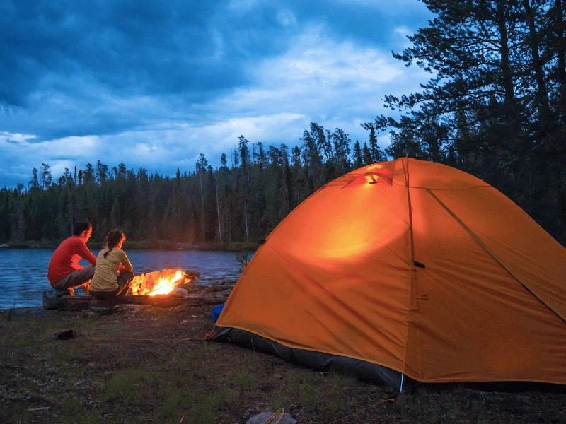 Kamperen in een tent in Canada