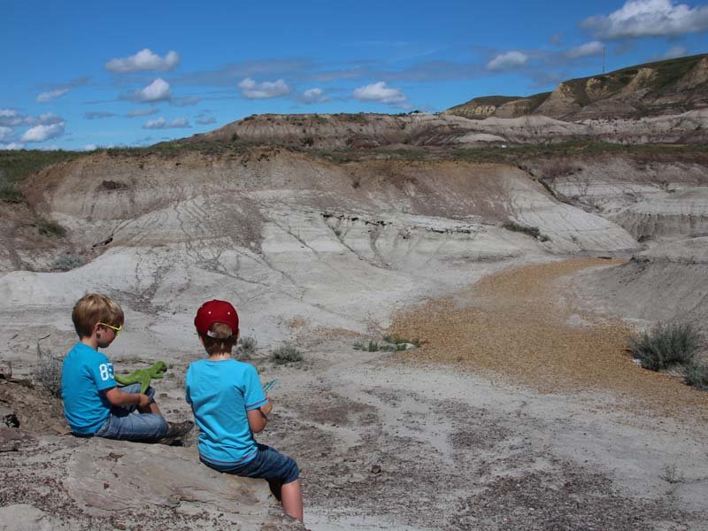 Fossielen zoeken Drumheller Canada Family