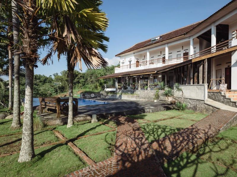 Accommodatie aan de voet van de Bromo vulkaan op Java Indonesie