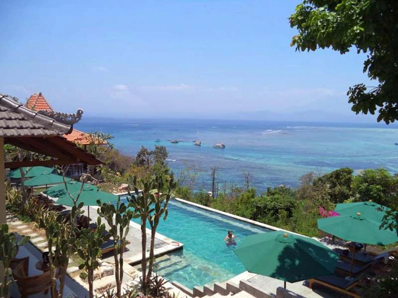 Nusa Lembongan Bali - familie resort uitzicht