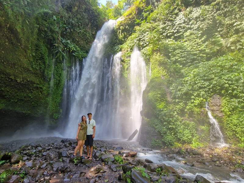 Watervallen vanuit Senaru op Lombok