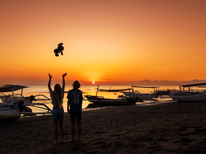 Lovina zonsondergang op Bali Indonesie