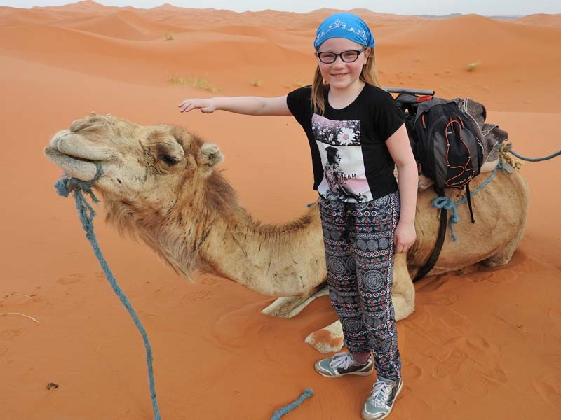 Erg Chebbi woestijn Marokko - kameel