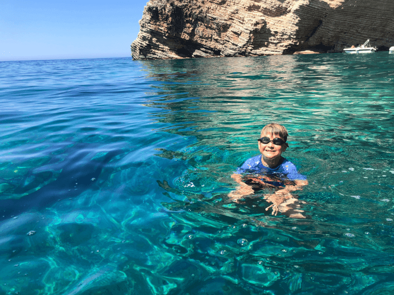 Griekenland blauwe baaitjes in de herfstvakantie