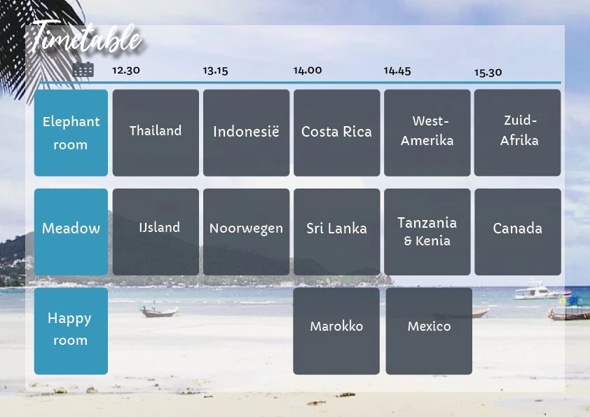 Timetable presentaties