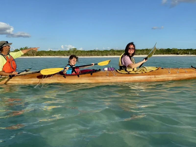 Kajakken Bacalar met kinderen