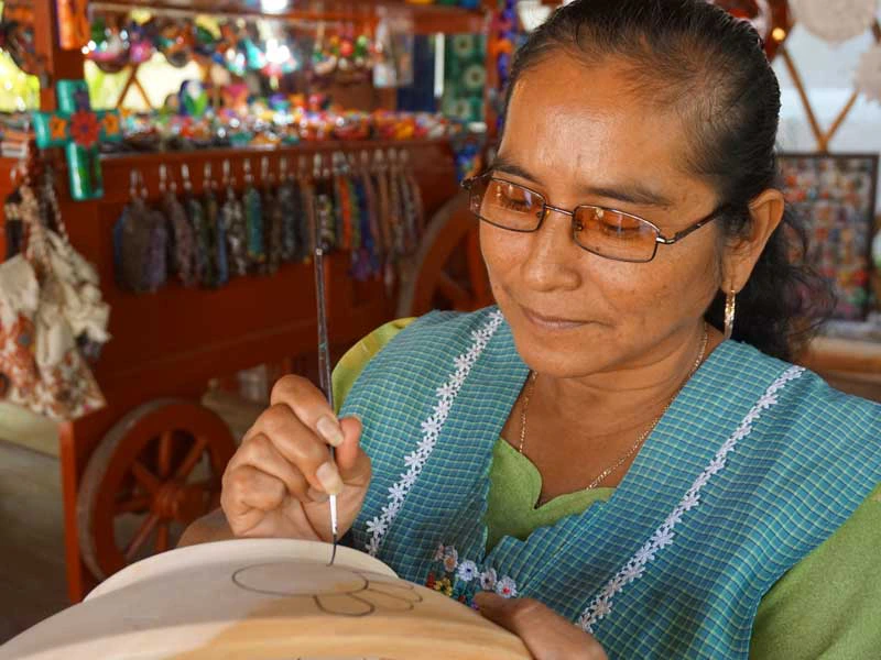 Playa del Carmen - kunst vrouw schilderen