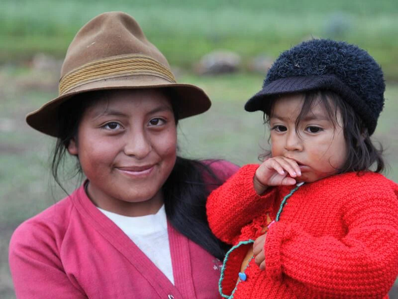 Ecuador Guamote lokale vrouw