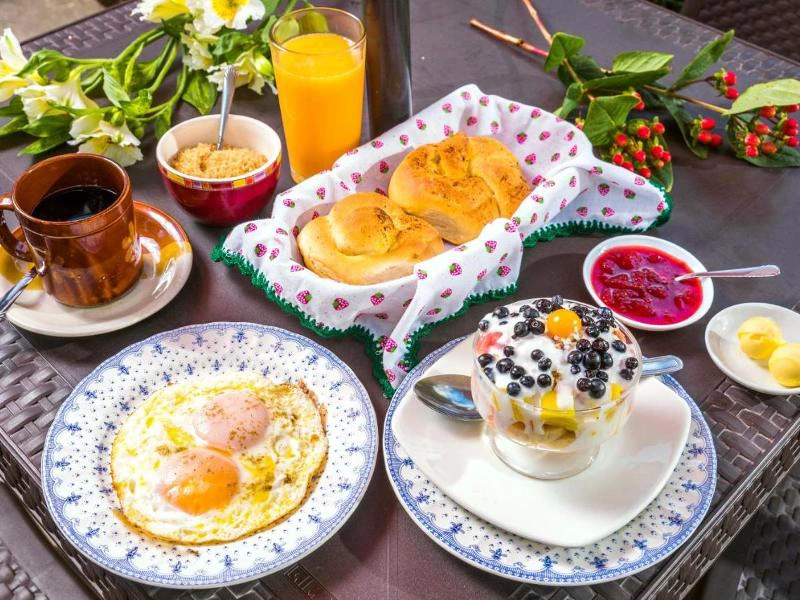 Ecuador Otavalo - ontbijt