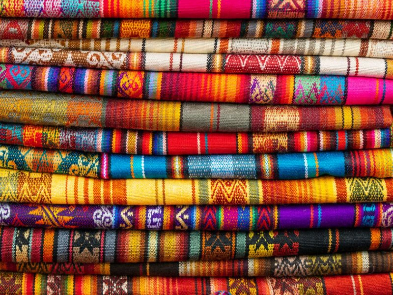 Ecuador Quito Poncho fabriek stof