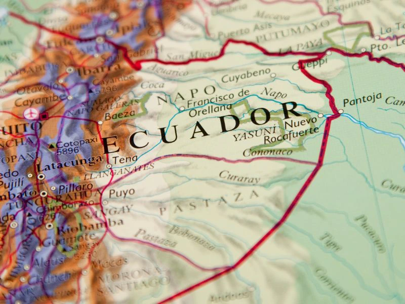 Ecuador op de kaart
