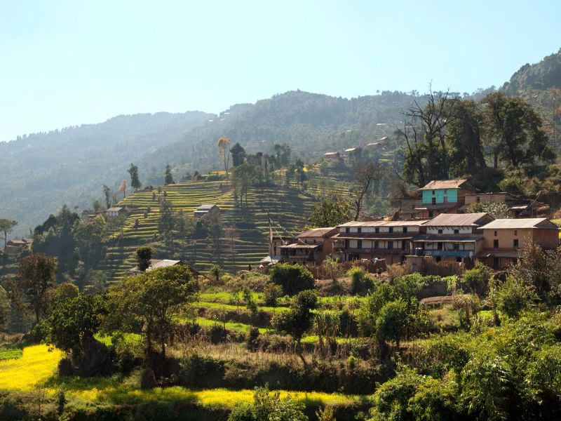 uitzicht op Himalaya vanaf Nagarkot