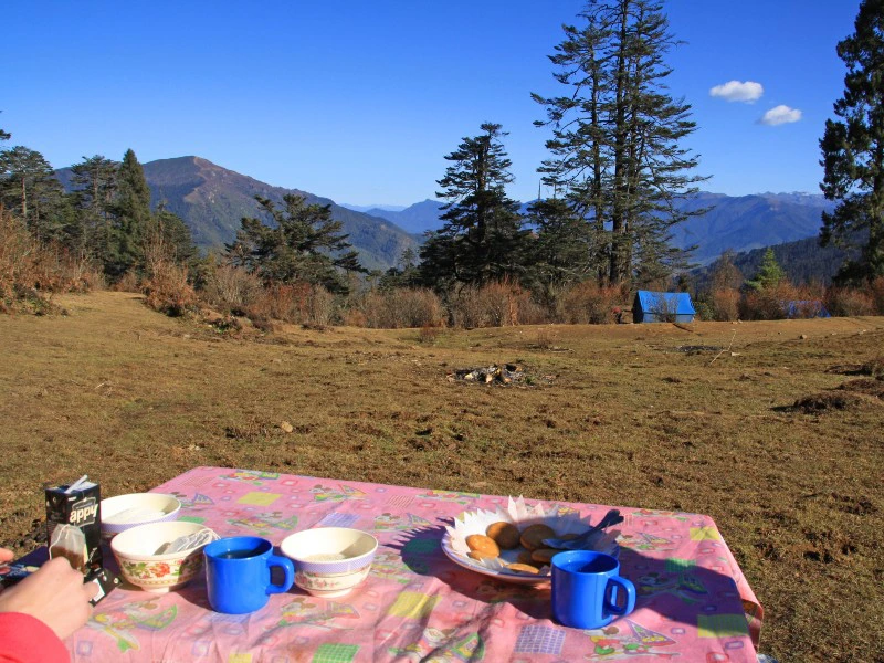 eten tijdens de trekking