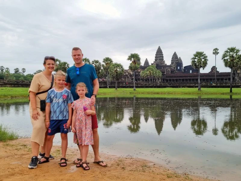 Cambodja angkor wat familie