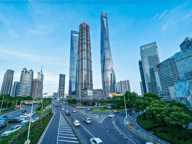 Wolkenkrabbers in Shanghai