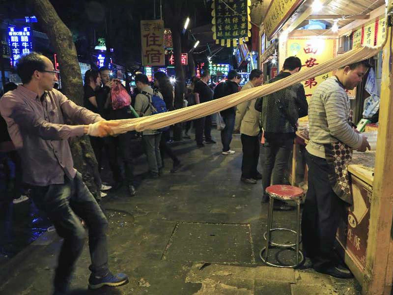 Noedels maken in Xi'an