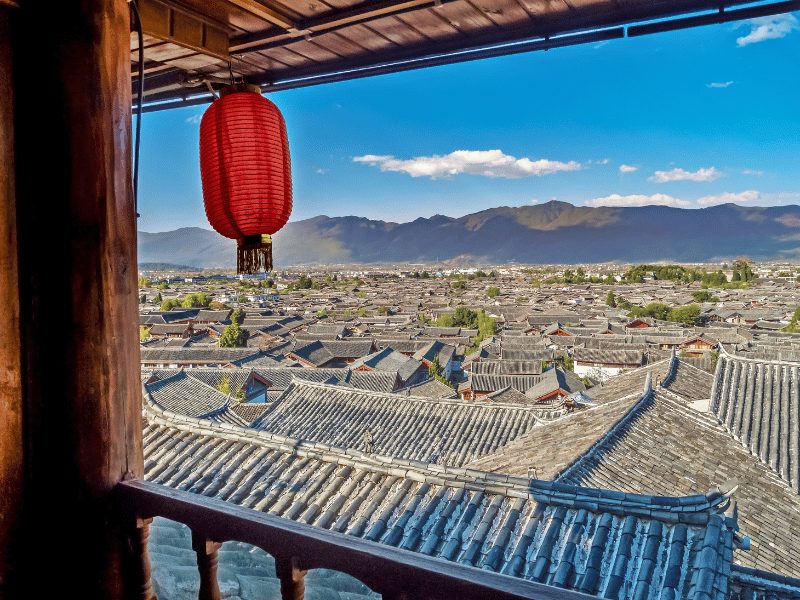 Uitzicht op Lijiang, China