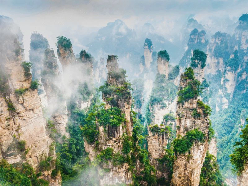 Avater bergen vanaf bovenaf in zhangjiaje