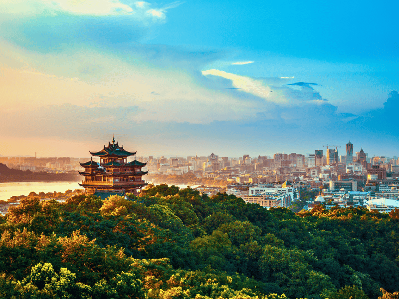 Hangzhou en het West Lake, China