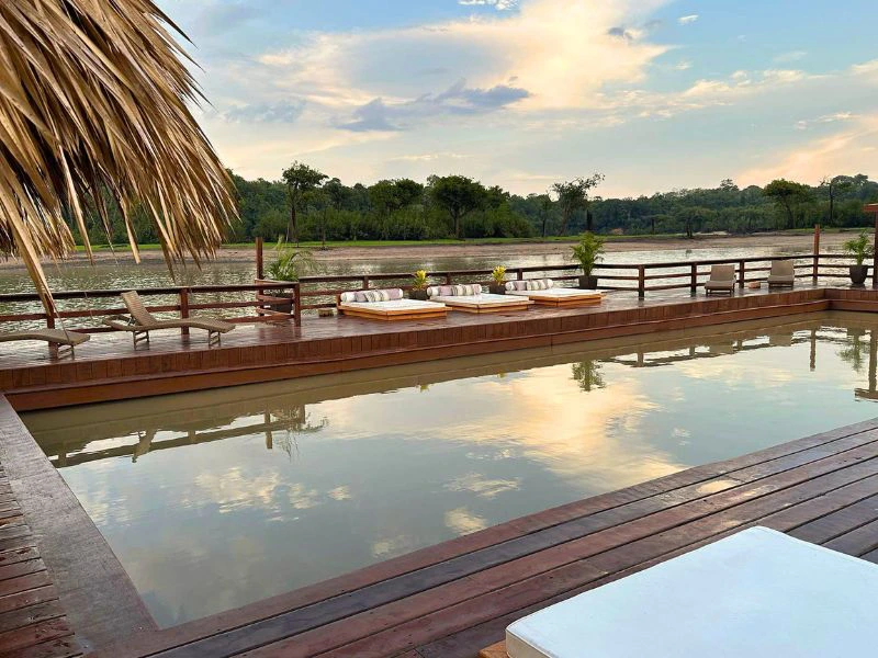 Zwembad in de Amazone Brazilie