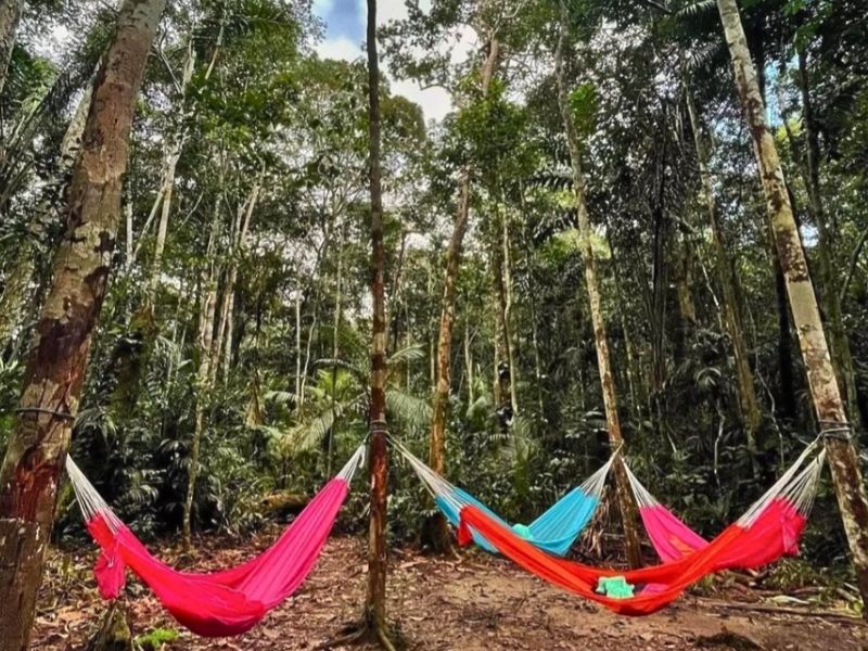 Hangmat slapen in de Amazone jungle