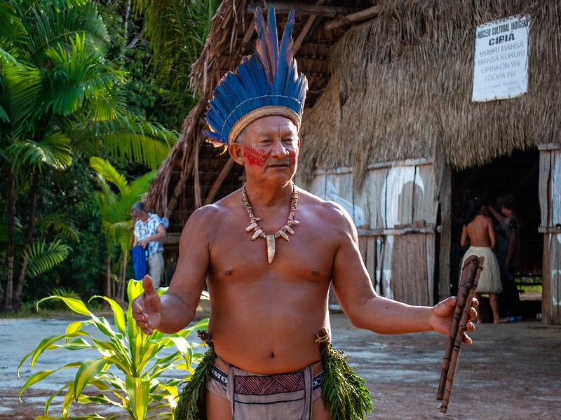 Lokale stammen in de Amazone Brazilie
