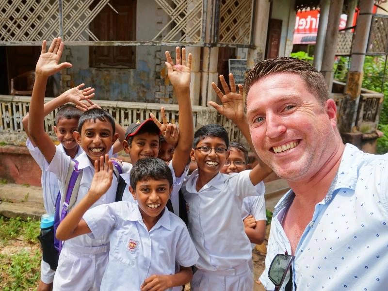 Schoolkinderen in Sri Lanka