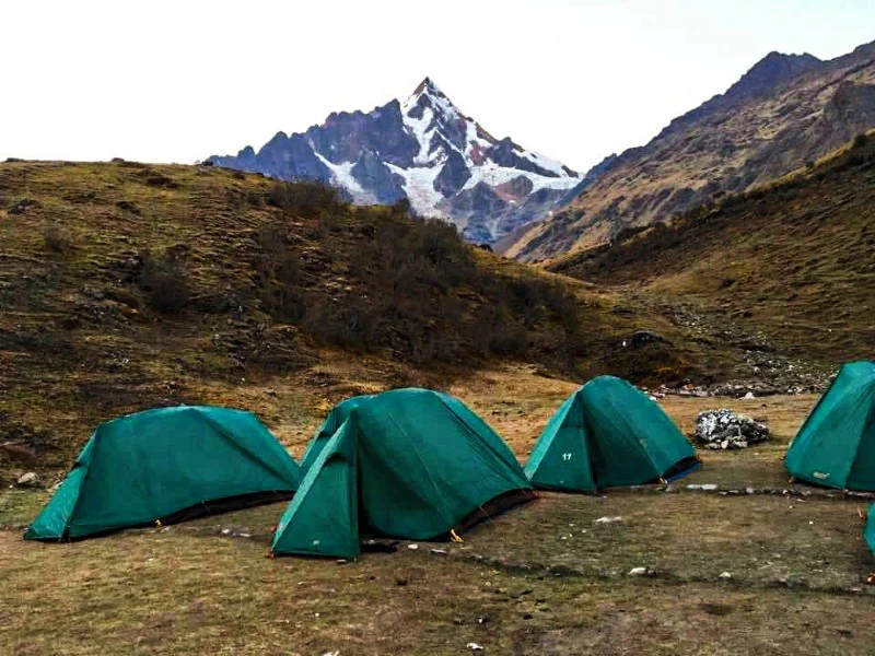 Slapen in een tent tijdens de Inca Trail