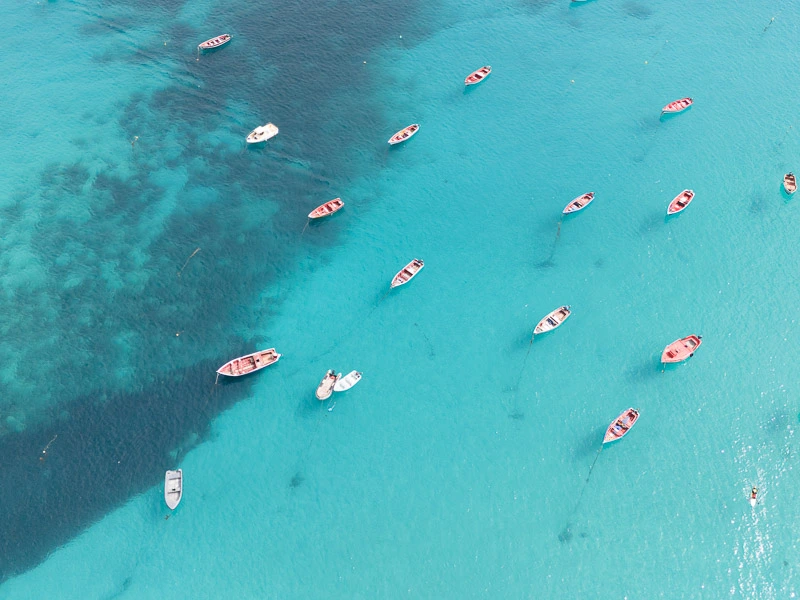 de blauwe zee van Sal