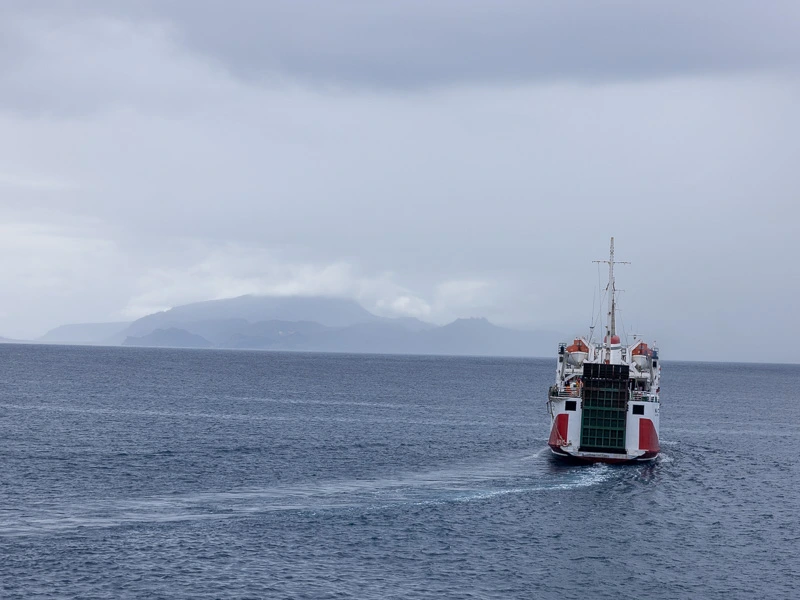 de boot naar Mindelo